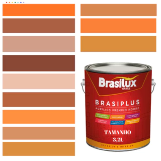 Tinta De Parede Laranja 3,2l Brasiplus Acrílica Fosca