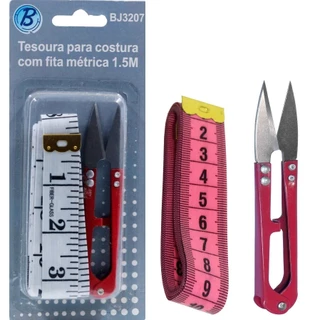 Tesoura Para Costura 10Cm Com Fita Métrica 1.5M Prático E Útil De Se Usar Facilitando No Dia A Dia Multiuso em Oferta na Shopee