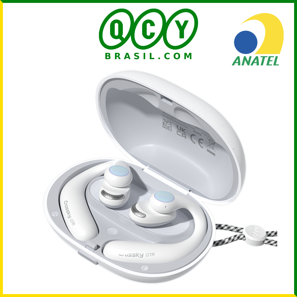 Fone Sem Fio QCY Crossky GTR T15 - Air Conduction Bluetooth 5.3 IPX5 Esportivo - Branco