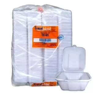 HAMBURGUEIRA H3 ISOPOR - LANCHES/SALGADOS/BATATA/SALADA/PORÇÕES - TOTALPLAST