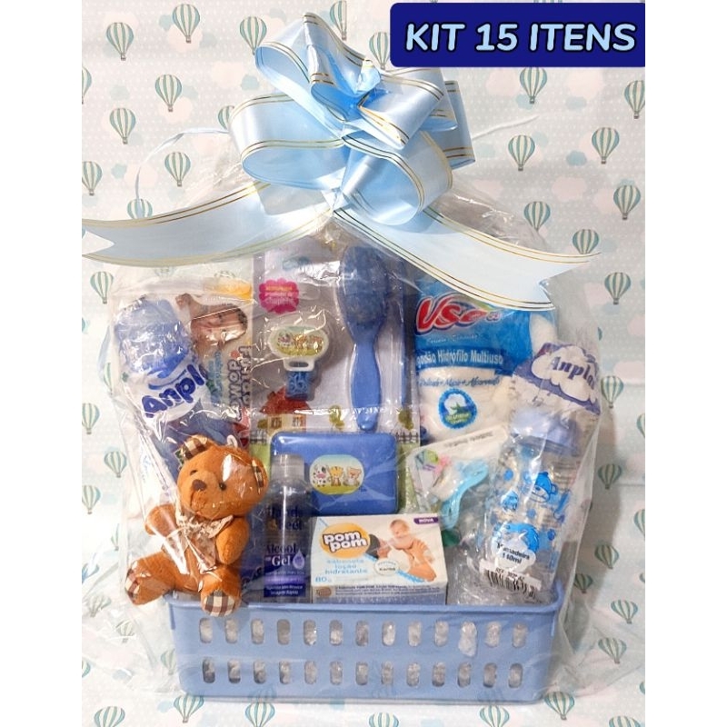 Kit bebê 15 itens Cesta presente maternidade Mamadeiras 240 /140 ml ...