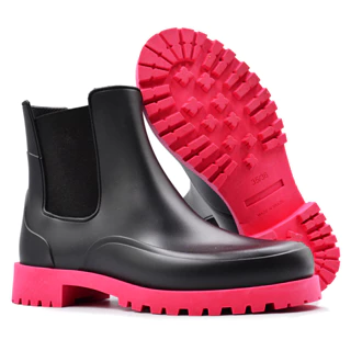 Bota Galocha Coturno Feminino Colors Cano Médio Super Confortável Impermeavel a água e Antiderrapante