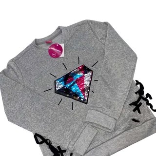 Blusa Jaqueta Infantil Menina Moletom Diamante