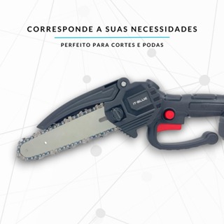 Mini Motoserra Poda Jardinagem 2 Baterias Bivolt 6/8 Polegadas