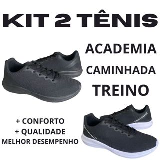 Kit 2 Tenis Feminino Esportivo Caminhada Academia Treino Corrida  Confortavel Dia a Dia