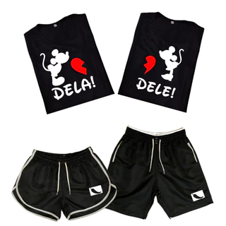 Conjunto Shorts Casal Namorados + Kit Camisas Casais Dia dos Namorados