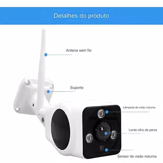 Câmera De Segurança Ip Wifi Externa 1 Antena A Prova D'água V380 PRO