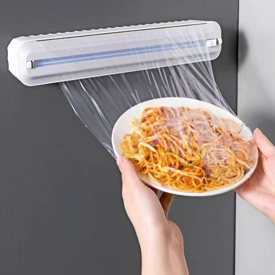 Cortador De Papel Filme Alumínio Plástico Manteiga Embalador Para Cozinha Com Basa Magnética