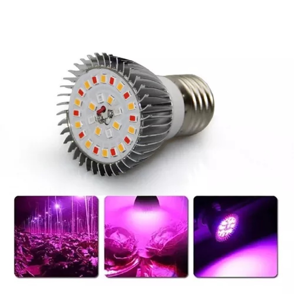 Lâmpada Led Grow Cultivo Indoor Estufa Fullspectrum 28w Uvir Para Plantas