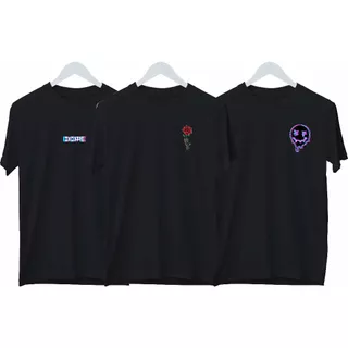Kit 3 Camisa Camiseta Premium Blusa Unissex Streetwear Algodão Egípcio Egípcio - Izoomx