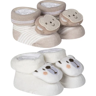 Kit Meia Bebê Pantufa 2 Unds Divertidas Recém-nascido Menino
