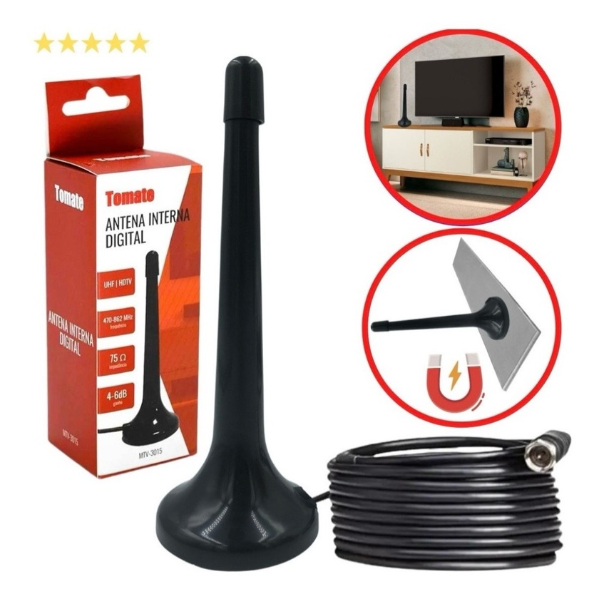 Antena Para Tv e Conversor Digital Interna HDTV 3M Cabo | Shopee Brasil