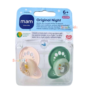 Chupeta MAM 6+ meses C/ 2 uni Neutra Bico Silicone Caixinha Proteção Original Embalagem Dupla Menino Menina