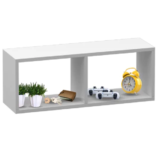 Nicho Retangular Duplo Prateleira Multiuso 60x24x20cm Branco