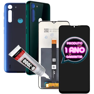 Kit Tela Frontal Display + Tampa Compatível Moto One Fusion XT2073 + Lcd Full Hd + Cola!
