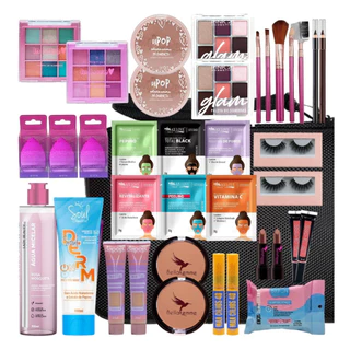 Kit De Maquiagem Combo Revenda Completo Promoção 34 Itens