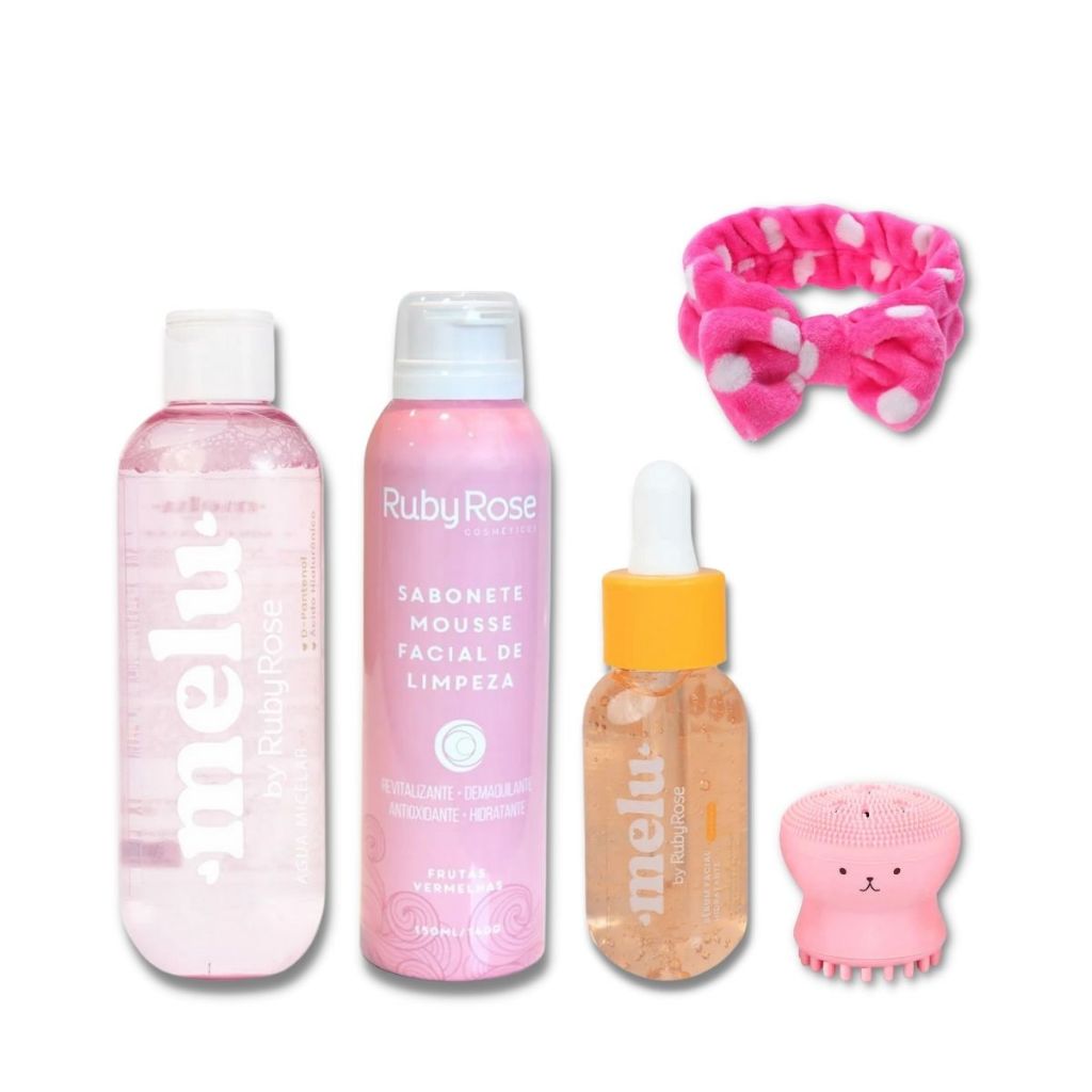 Kit Skincare Completo Cuidados Diário 5 Itens Ruby Rose Melu | Shopee ...