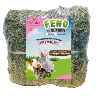 5 kg de feno de alfafa verdinho e cheiroso para roedores