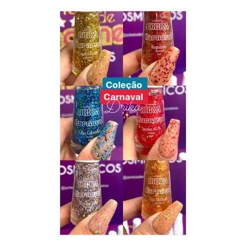 Esmalte Carnaval Drica C/6un