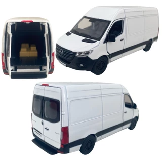 Carro Miniatura Carrinho Ferro Van Mercedes Benz Sprinter Transporte Escala 1:48 Abre As Portas