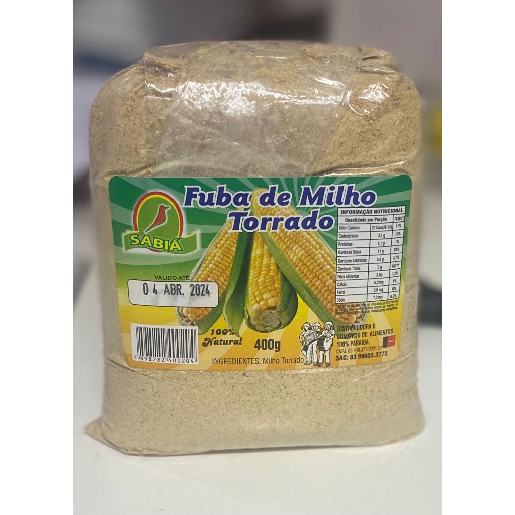 Fuba de Milho Torrado 100% Natural 400g | Shopee Brasil