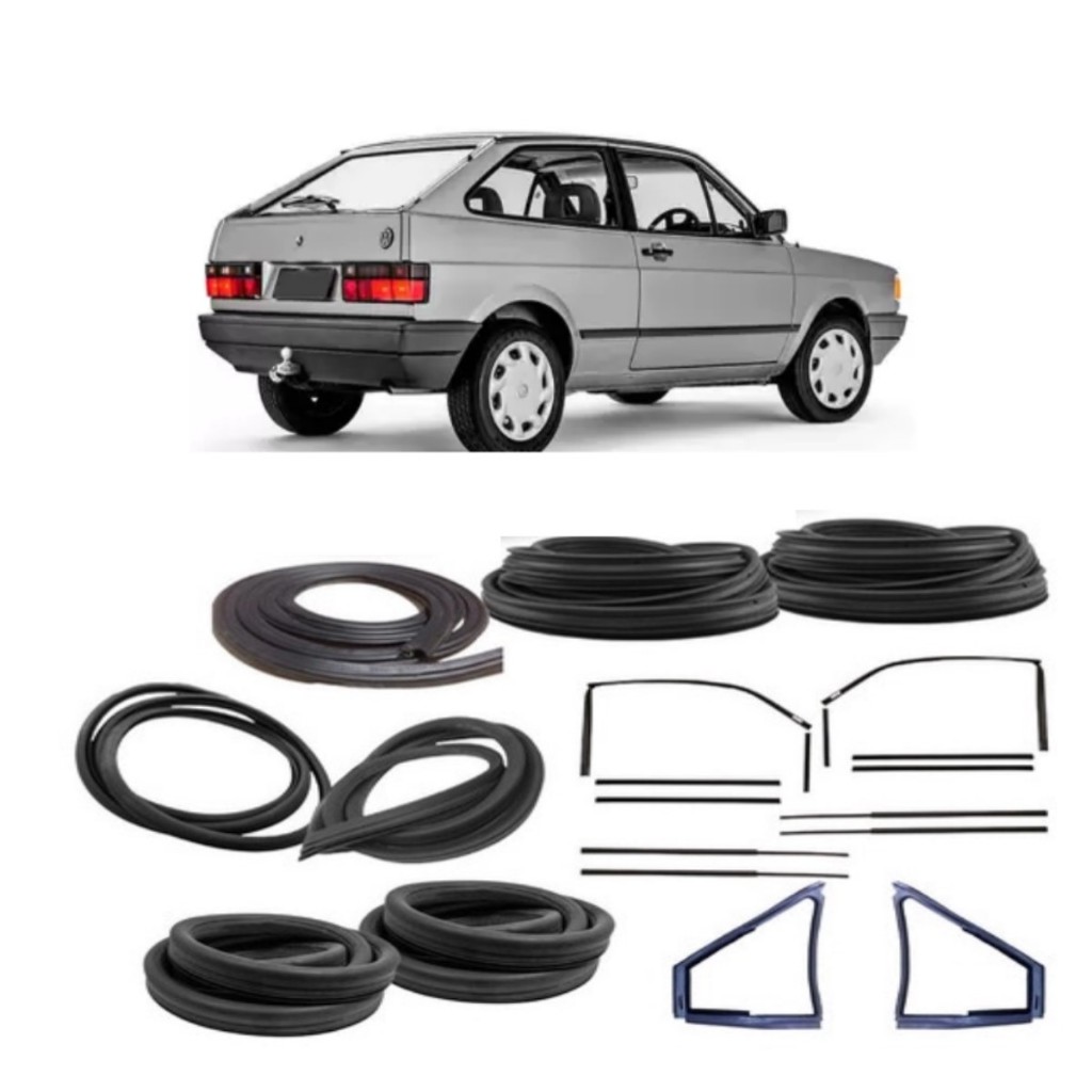 Kit Borrachas Porta E Vidro Completo Gol G1 Quadrado 88 A 95