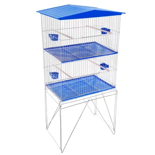 Viveiro Duplo Para Calopsita Gaiola Pet Grande Com Divisória Repartição Desmontável Com Suporte Pé