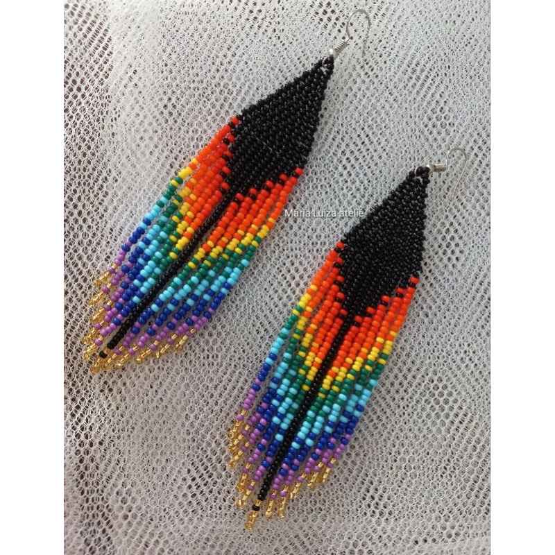 Brincos Franjas de miçangas