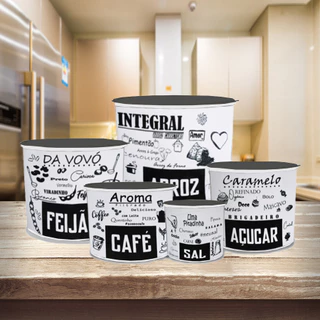 CJ PORTA MANTIMENTOS 5 PEÇAS/ ORGANIZADORES DE COZINHA/ MANTIMENTOS