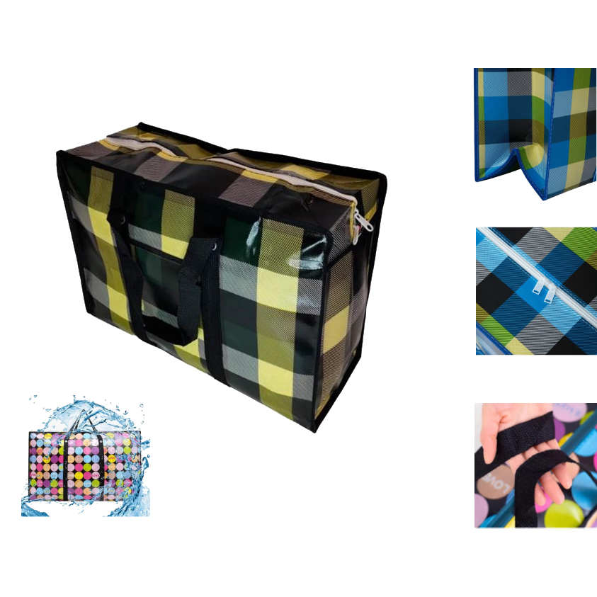 Sacolão em PLÁSTICO PP Reutilizável Reforçada Com Zíper e Alça