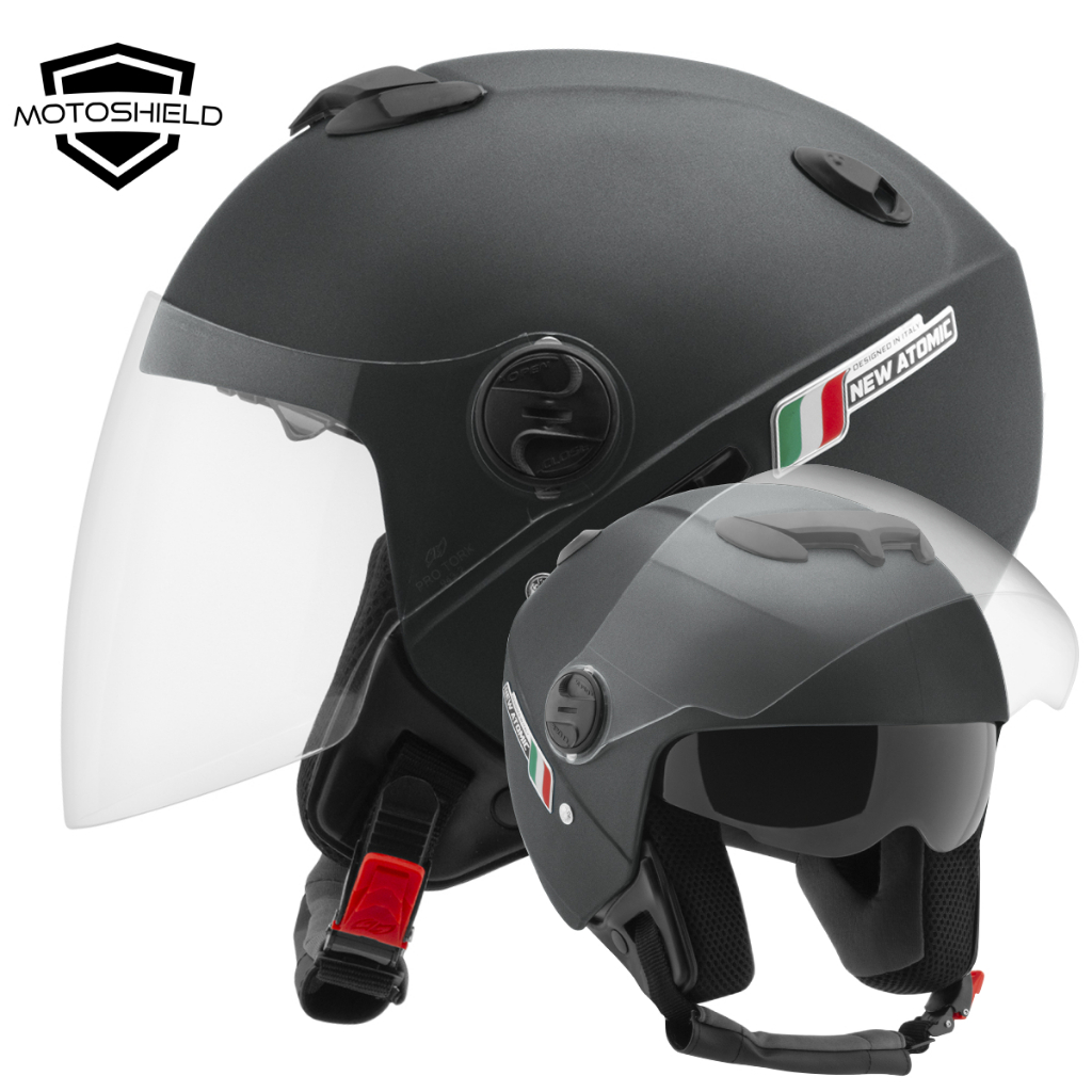 Capacete Aberto com Viseira Interna Solar New Atomic Elite Pro Tork Masculino Feminino