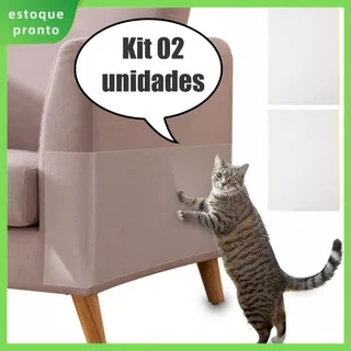 Filme anti arranhador protetor para gato kit com 02 unidades super resistente transparente autocolante discreto flexivel