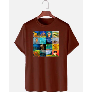 Camiseta Basica Streetwear Camisa T-Shirt Masculina Feminina Slim Promoção Algodão Varias Cores Van Gogh