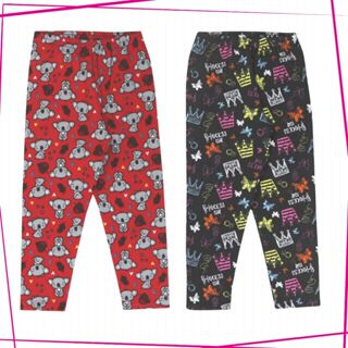 Kit 2 Calças Moletom Flanelada Estampada Menina