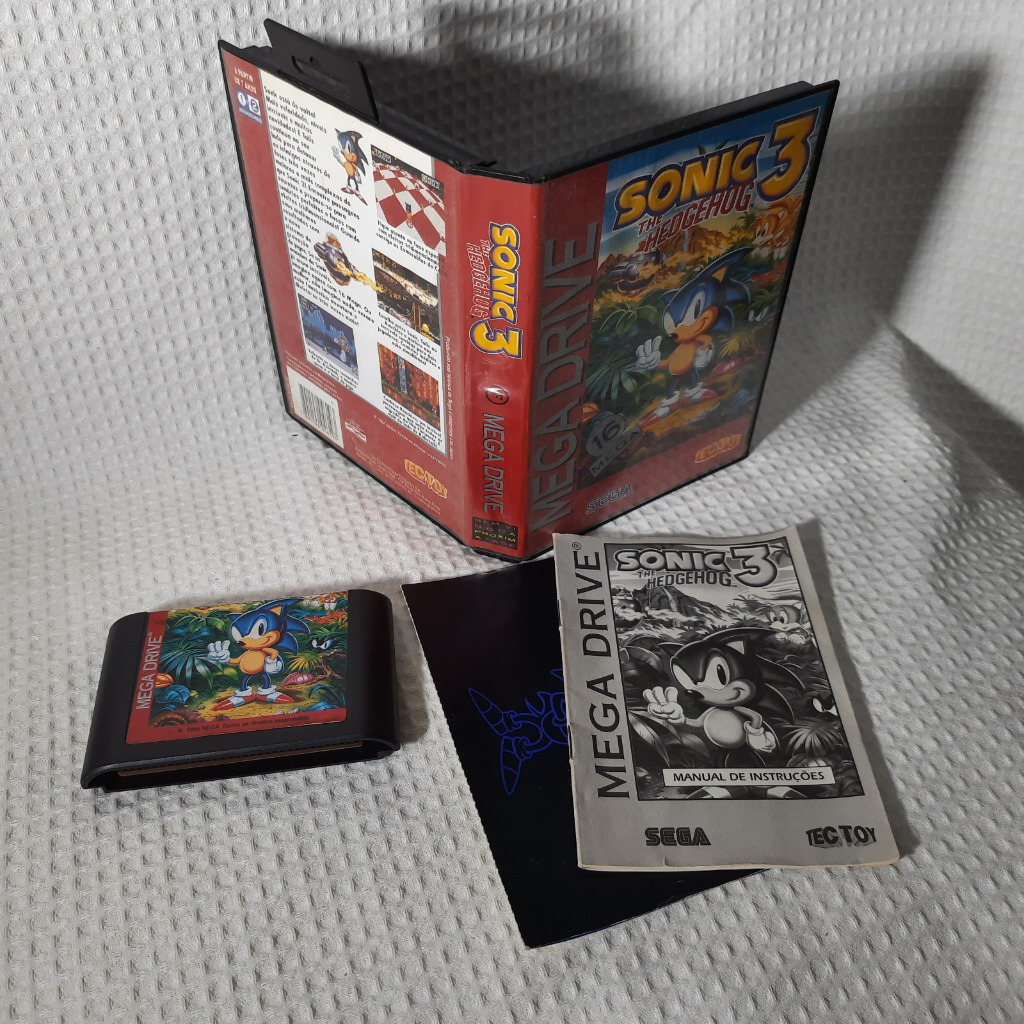 JOGO MEGA DRIVE SONIC 3 CX E MANUAIS ORIGINAL | Shopee Brasil