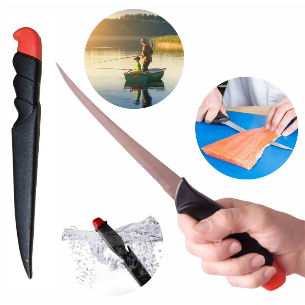 Faca Fileteira Flutuante Pesca Cortar Filetar Limpar Peixe | Shopee Brasil