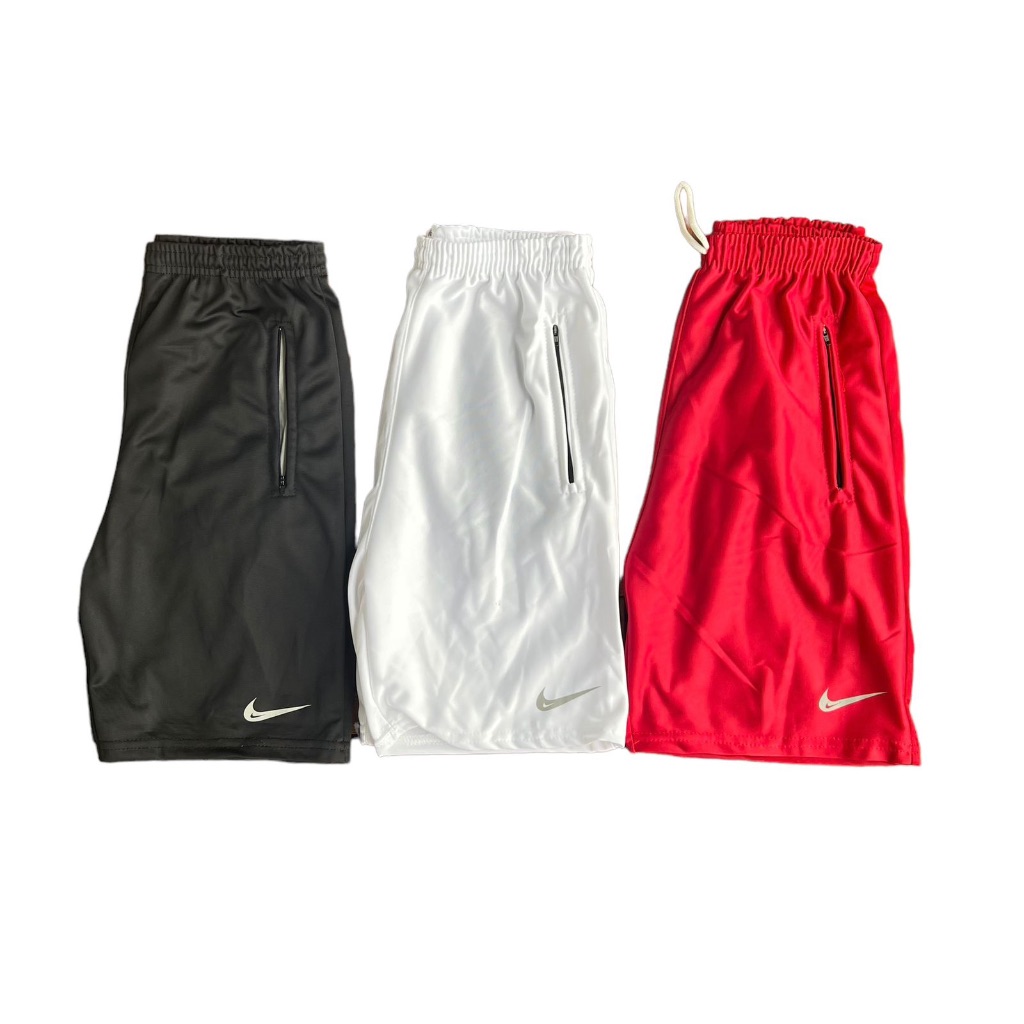 KIT 3 SHORTS DRI FIT ELASTANO COM ZIPER NO BOLSO PROMOÇÃO