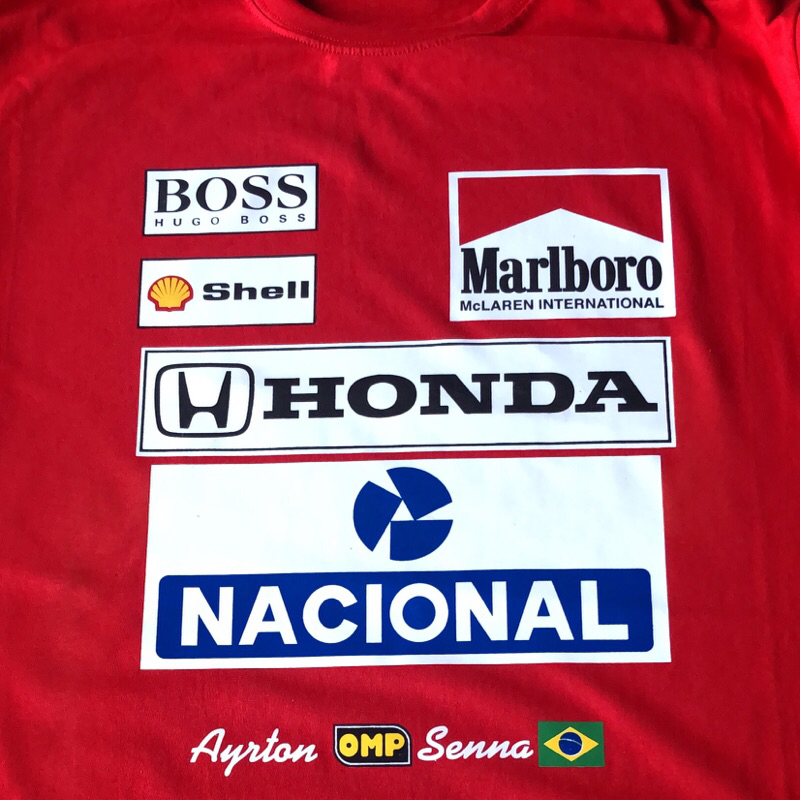 Camiseta Ayrton Senna Mclaren Marlboro Shopee Brasil