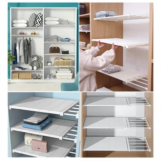 Armário/guarda-roupa/sapateira Prateleiras De Armazenamento De Roupeiros Montadas Em Parede Ajustável Divisória Camadas Para Armário De Banheiro Organizador Retráctil