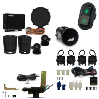 Kit Trava Elétrica + Porta Malas e Alarme Fiesta Hatch 2002/2014 C/ Botão Original
