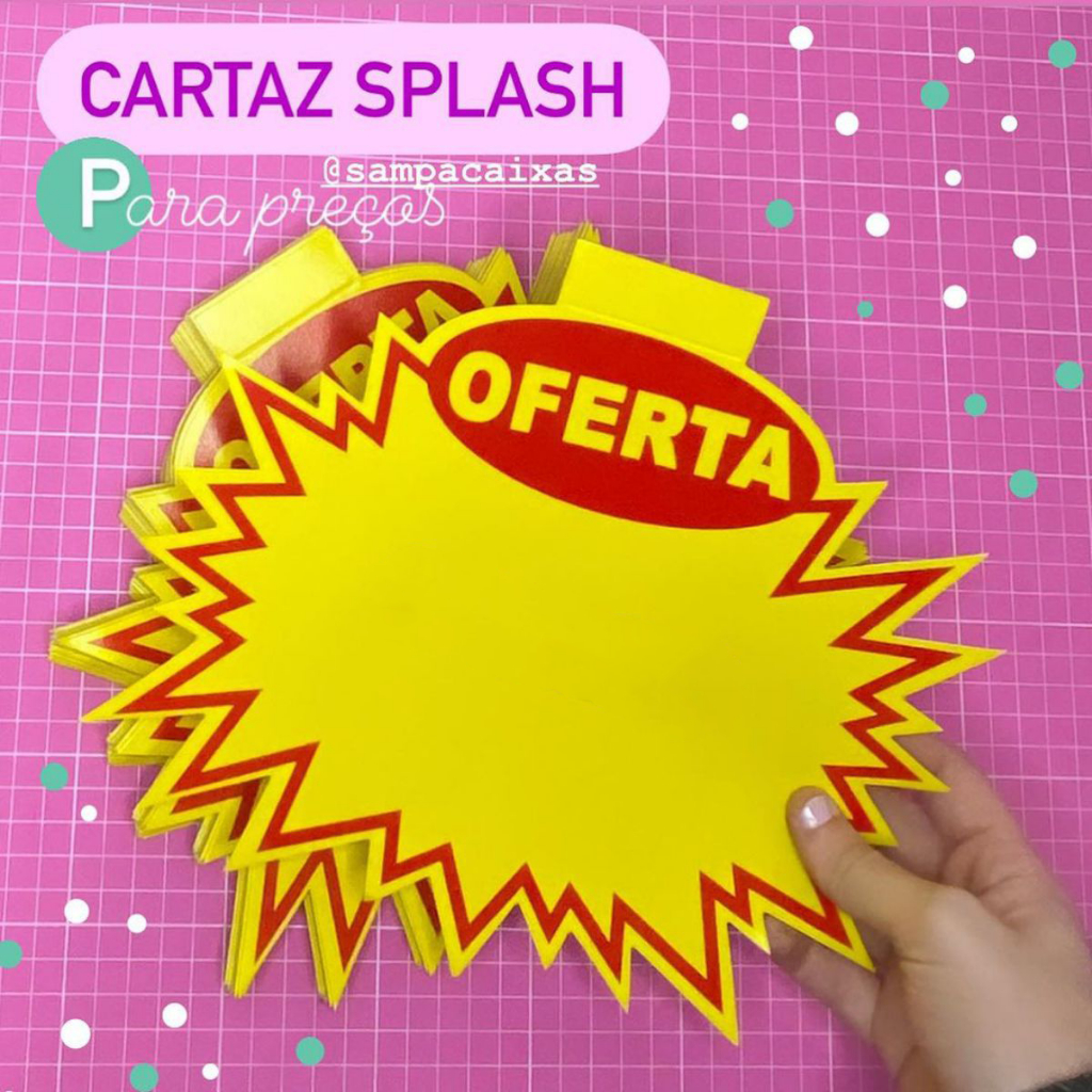 Cartaz Oferta Splash - 9X7cm / 100Unidades. | Shopee Brasil