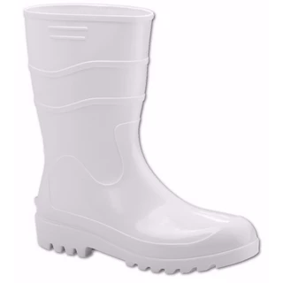 Bota Pvc Borracha Branca Cano Médio Work Flex Forrada tipo Galocha para Açougue Frigorífico Limpeza