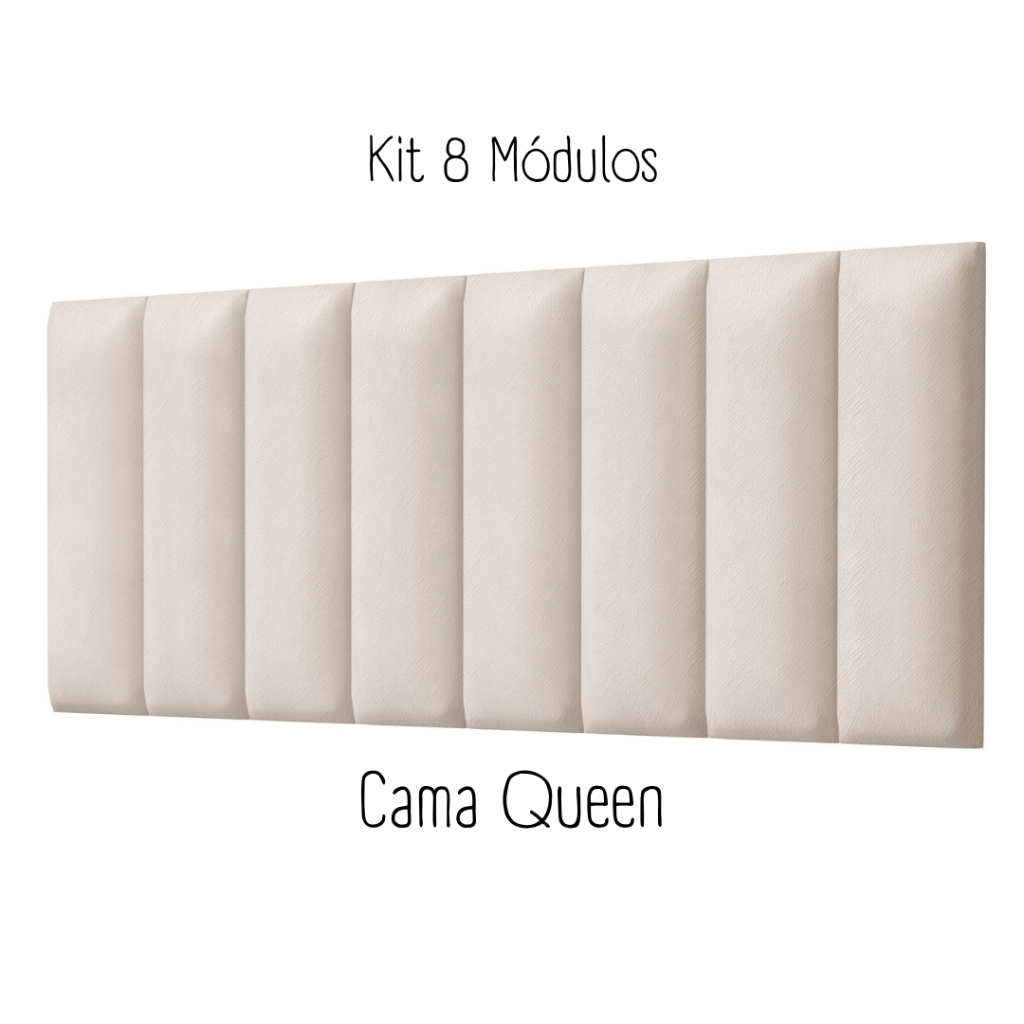 Cabeceira Cama Casal Box Kit 8 Módulos 70x20cm - Auto Adesivos