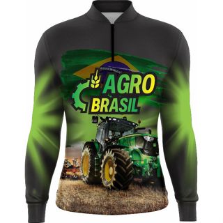 Camisa Camiseta Masculina Agro Ml Proteção Uv50 Agro Brasil