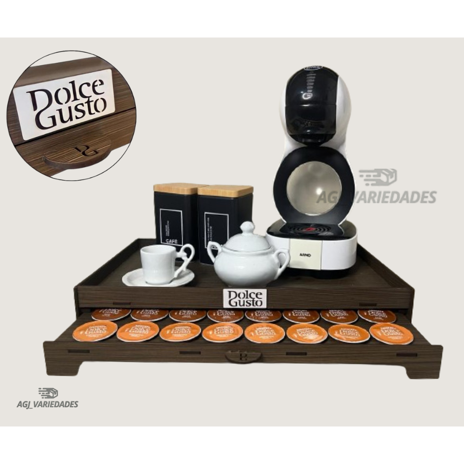 Bandeja Cantinho do Cafe 40 Capsula Com Gaveta Embutida Dolce Gusto cor ...