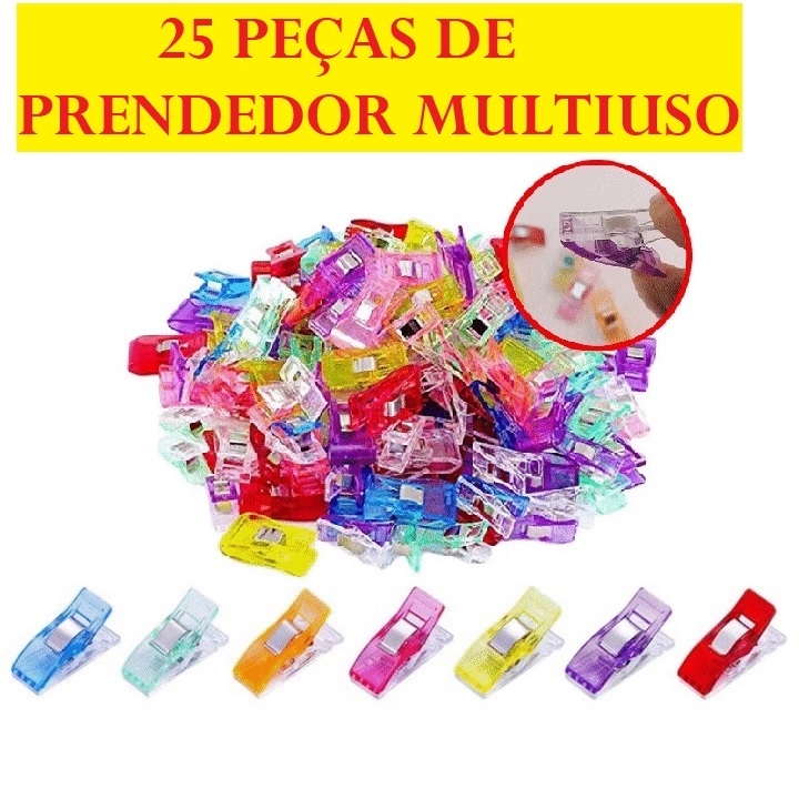 Prendedor De Plástico Multiuso 2,6x0,1Cm 25 Peças De Pregadores Para Costura Top Útil Prático E Fácil