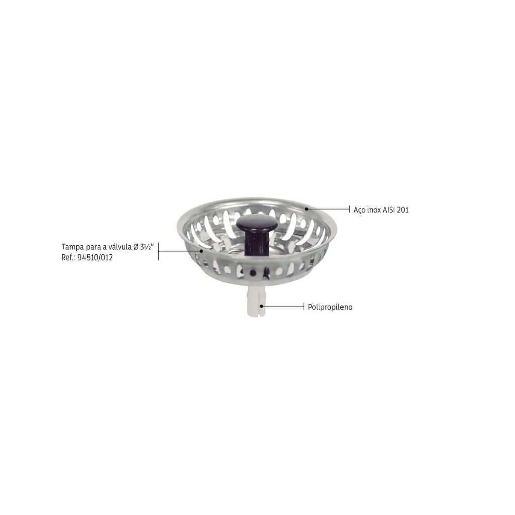 Tampa De Inox Tramontina Para Pias E Cubas 3 1/2 Economica 94510/025