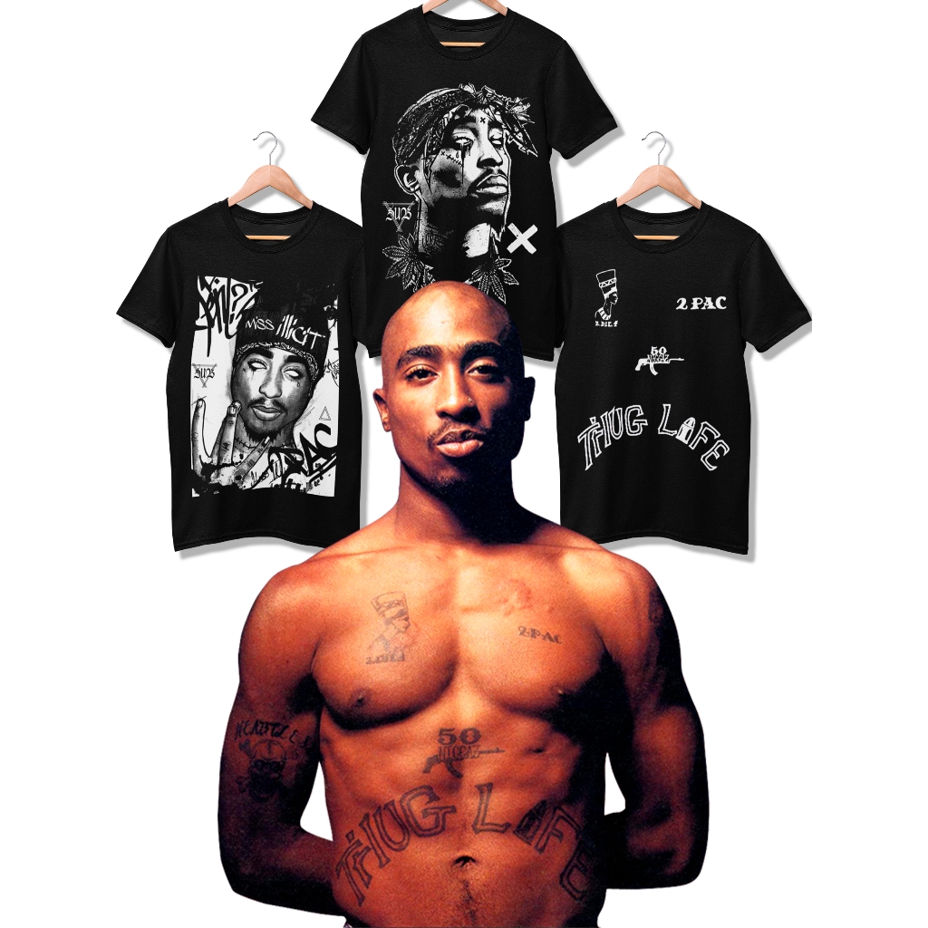 CAMISA GANGSTA RAP 2PAC SHAKUR THUG LIFE TUPAC HIP HOP | Shopee Brasil