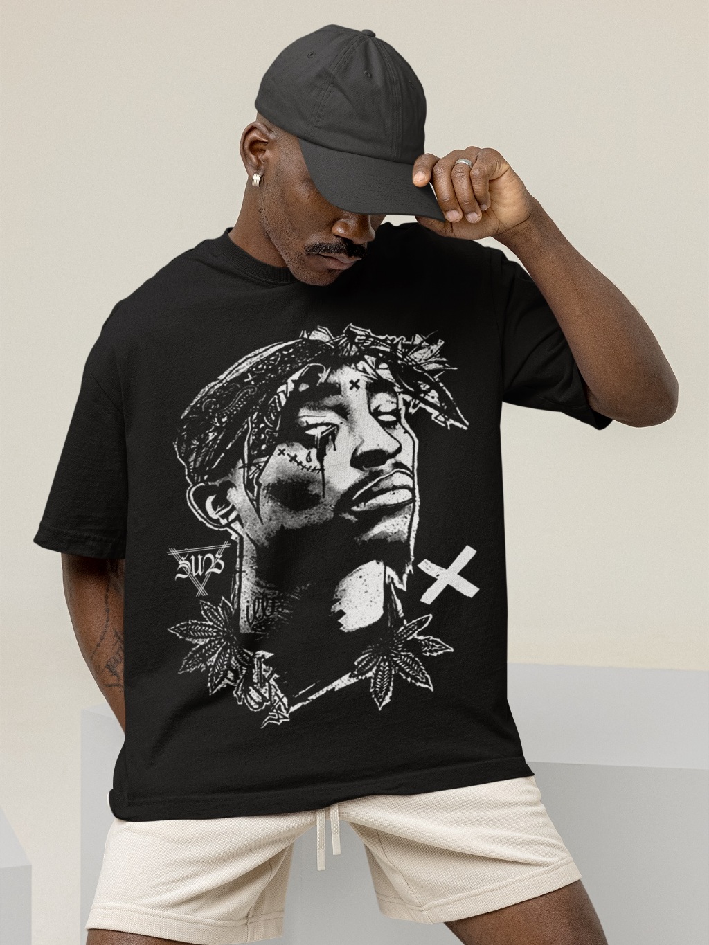 Thug life ユニフォーム　b-boy rocawear 2pac Camiseta 2Pac Thug Life - 100% Algodão Preto | Dark Angel Moda