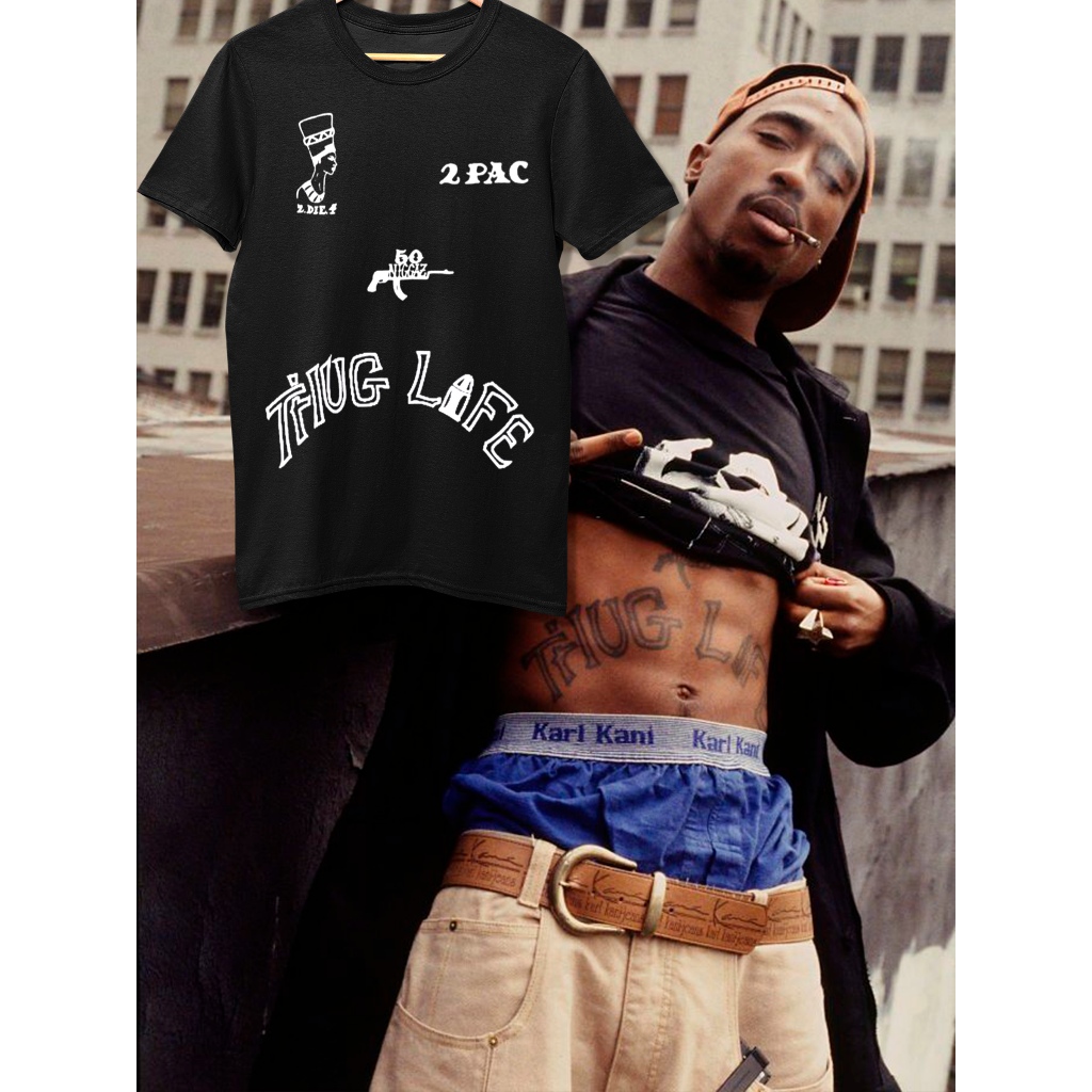 CAMISA GANGSTA RAP 2PAC SHAKUR THUG LIFE TUPAC HIP HOP | Shopee Brasil